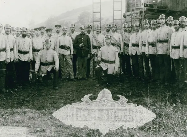 Historisches Gruppenfoto der Feuerwehr Dahlbruch um 1900